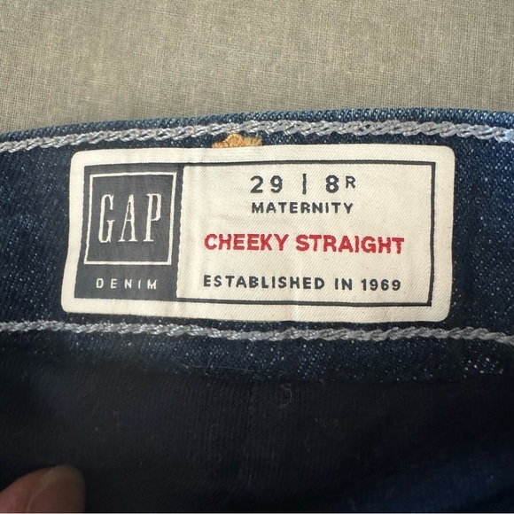 HP 🎉 GAP Maternity True Waistband Full Panel Cheeky Straight Ankle Jeans Size 28 - Picture 3 of 16